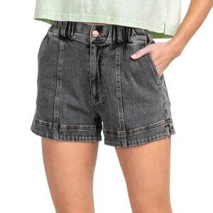 Southern Shirt Elastic Waist Shorts – Black, Size Small